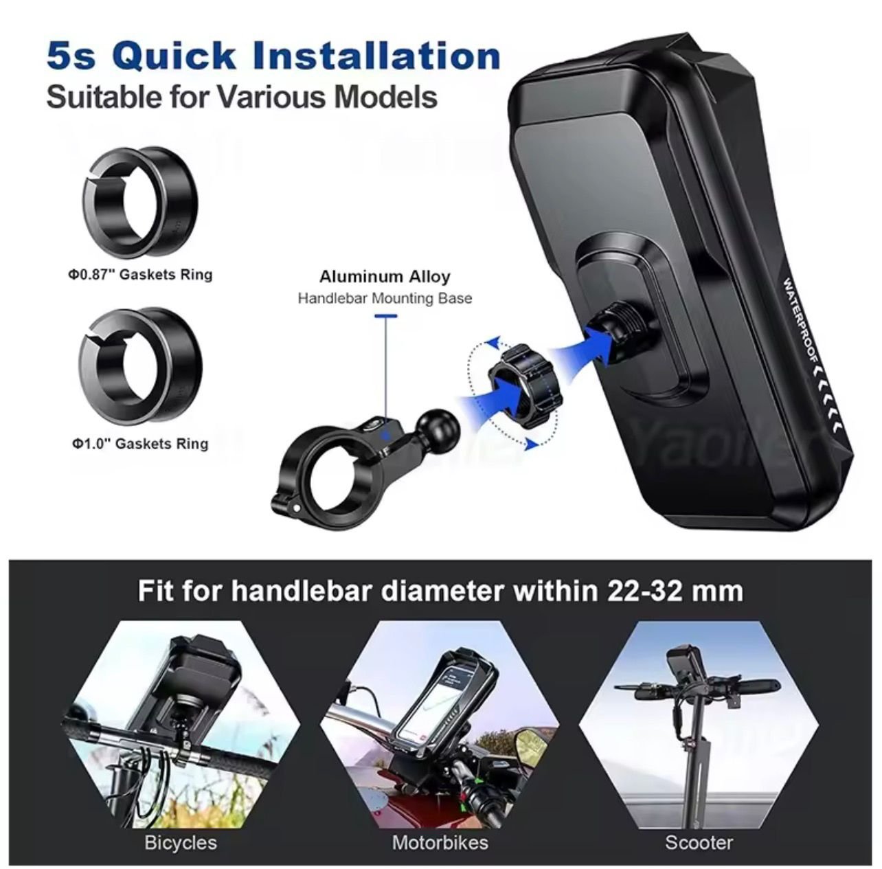 Waterproof Universal Motorcycle Phone Holder - Image 3
